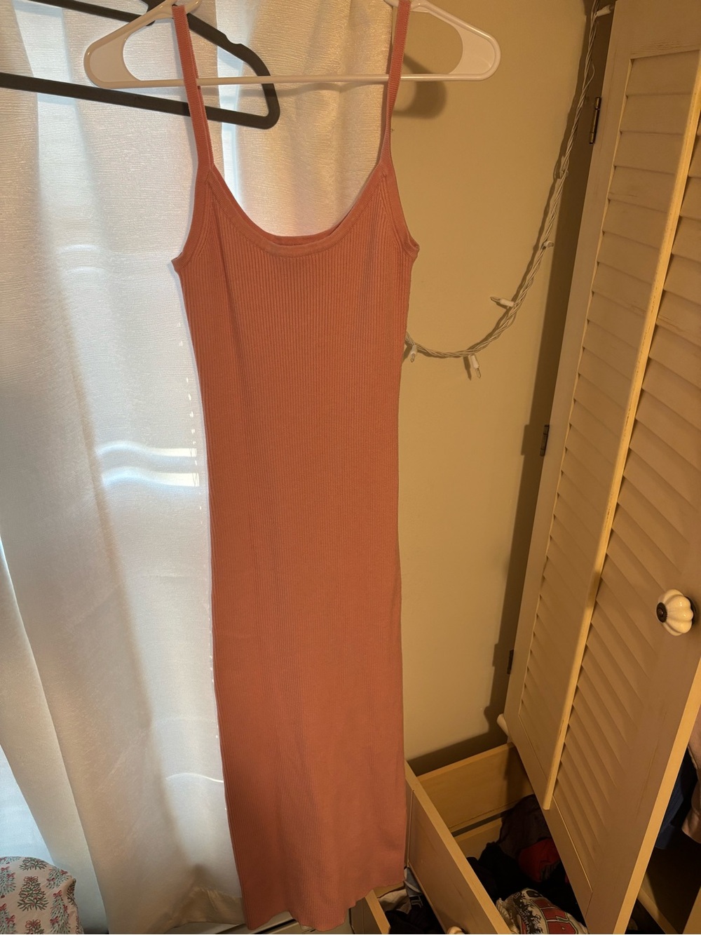Rhythm Ribbed Maxi Dress in Dusty Rose Pink